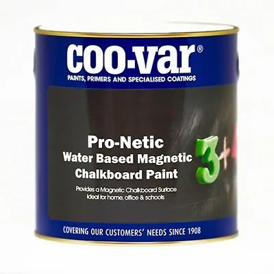 👉COO-VAR ProNetic Water Based Magnetic Chalkboard Blackboard Paint  Black 500ML • £14.39