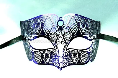 Laser Cut Venetian Metal Mens Masquerade Mask Boys Black Tie Party Bachelor Prom • $16.15