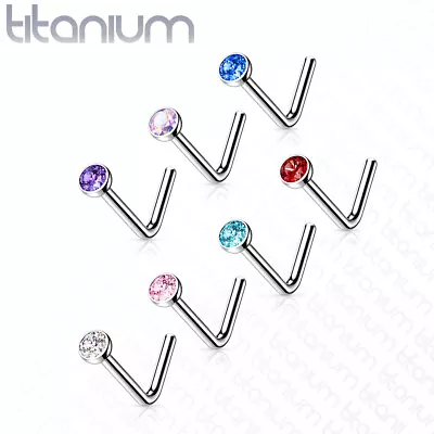 **SOLID IMPLANT GRADE** 23 TITANIUM - Opal Bezel Nose Screw Stud Ring 0.8mm 1mm • £4.49