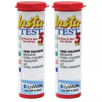 Lamotte Insta Test 5 50 Strips- 2 Pack Pool & Spa Test Strips Chlorine PH Alk • $18.32