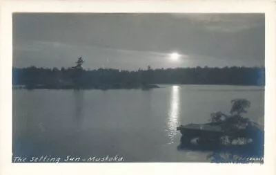 RPPC Setting Sun - Sunset Over Lake At Muskoka Ontario Canada • $2.49