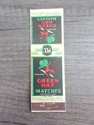 Green Hat Matches Matchbook Cover • $11.95
