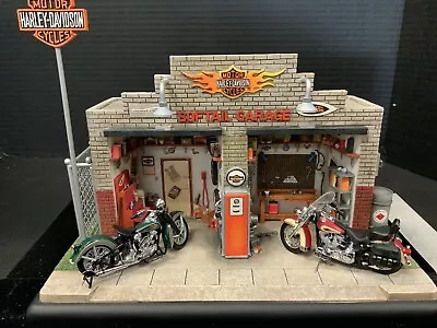 2002 Harley Davidson Softail Garage Diorama 1:24 Scale By Franklin Mint • $259