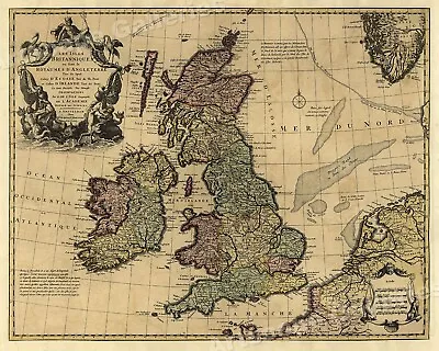 Historic Map  The Islands Of Britain  1700s UK England Map - 20x24 • $16.95