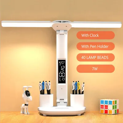 Multifunction LED Desk Table Lamp W/ Calendar Clock Temperature USB Night Light • $28.49