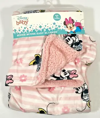 Cudlie! Disney Baby Minnie Mouse Pink Blanket With Sherpa 30 X 40 Brand New • $9