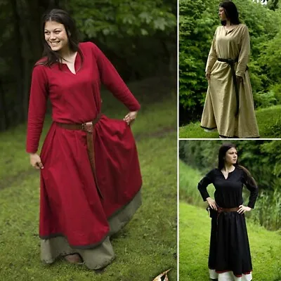 £63 • Buy Basic Medieval Dress - Red, Black Or Beige - LARP / Re-Enactment / Costume