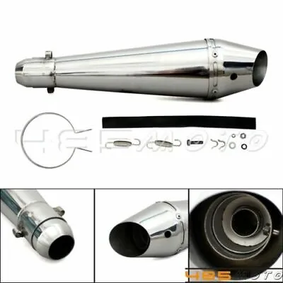 Steel Motorcycle Shorty 38-51mm GP Exhaust Muffler Pipe W/ Removable DB Killer • $79.99