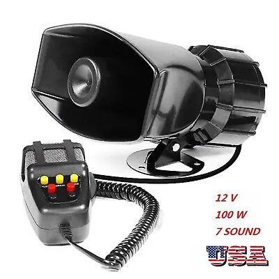 7 Tone Sound Car Alarm Warning Siren Horn With Mic PA Speaker System 80W R0V8 • $17.49