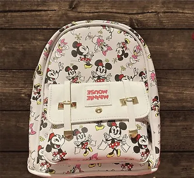 Disney Minnie Mouse Faux Leather White Back Pack Brand New • £110.82