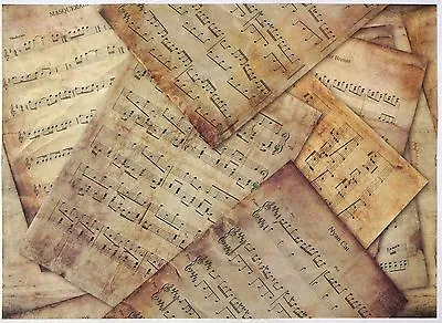 Rice Paper -Vintage Music- For Decoupage Decopatch Scrapbook Craft Sheet A/3 • £3.10