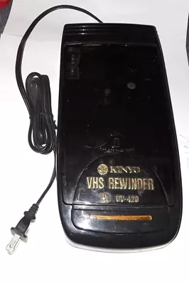 KINYO VHS Tape Auto Rewinder Video Cassette Tape VCR UV-420 Black - Tested- GUC • $14.77