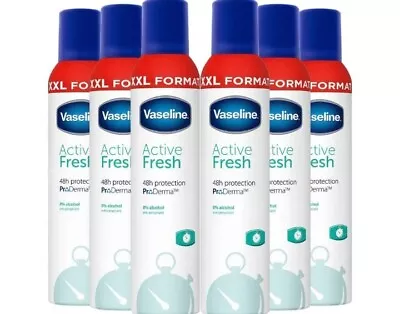 6x250ml Vaseline Active Fresh ProDerma Anti Perspirant Deodorant For Women • £17.99