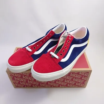 VANS Mixed Corduroy Sneakers Shoes Men US 9 Red Blue Old Skool From Japan New • $419.09