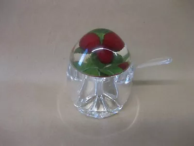 Vintage Lucite Acrylic Preserve Jam Pot ~ Raspberry Lid & Spoon • £9.99