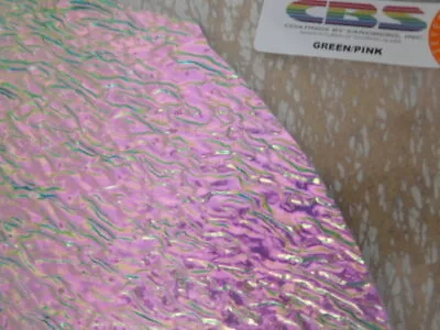 Dichroic Glass:CBS  90 COE Green/Pink On Granite Ripple Textured Black - 3 Sq • $10.95