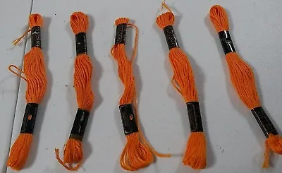 J & P Coats Deluxe Floss Full Skein Thread #38 9 Yards 8.2m Orange Lot Of 5 • $9.99