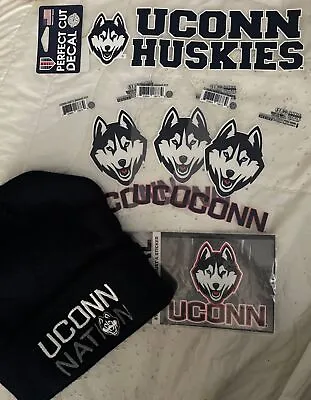 6 Piece UCONN Husky Lot Knitted Beanie Transfers Decal NICE • $36