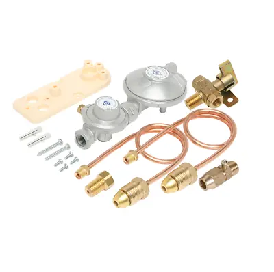 Bromic Manual Change Over LPG Gas Regulator Kit 160MJ Twin Bottle Caravan Home • $120