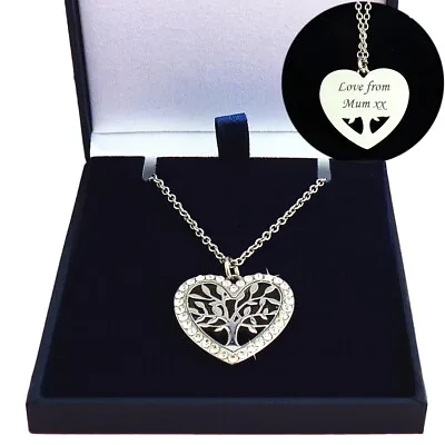 Tree Of Life Necklace Personalised With Engraving Gift For Mum Daughter Nan • £15.99