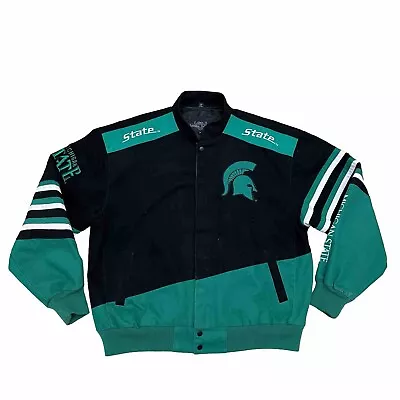 Vintage Michigan State Spartans Varsity Jacket Men’s XL  Embroidered Snap • $105.60