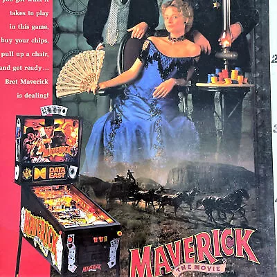 Data East Maverick Pinball Machine Promo Sales Booklet Flyer ORIGINAL • $38.77