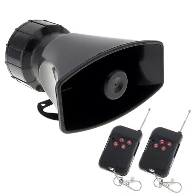 Wireless 7 Tone Sound Car Alarm Warning Siren Horn Mic PA Speaker System 2Remote • $23.84