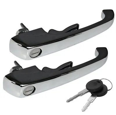 Exterior Door Handle Chrome Set Left & Right With Keys VW BUS 69-79 211898205N • $39.95