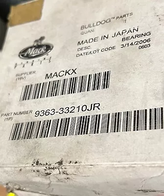 #9363-33210JR  Bearing - Genuine Mack • $45