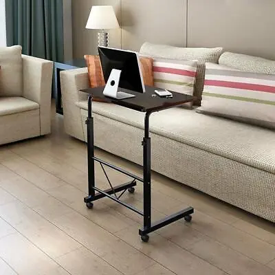 Portable Office Laptop Desk Rolling Adjustable Table Cart Computer Mobile Stand • $36.99