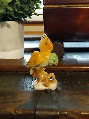 Vintage 2 Inch Hand Painted Porcelain Parrot Bird Made In Japan Figurine • $5