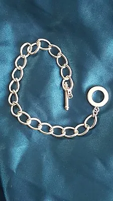 £2.80 • Buy Silver Plated 8x12mm Link Chain 8  Toggle Bracelet Charm Jewellery Making Blank