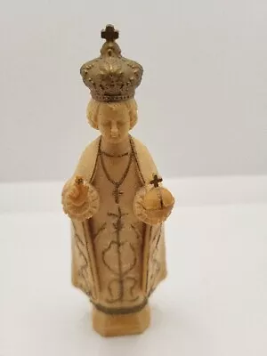 Vintage Infant Of Prague 5  Statue Figure Hong Kong Plastic Jesus 50s Religious • $7.20