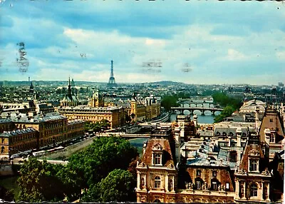 Posted Postcard Of Paris France View Of Eiffel Tower And City. Vintage Litho. • $5.65