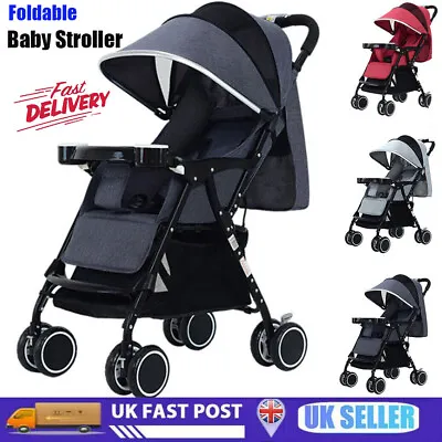 £68.90 • Buy Foldable Baby Stroller Pushchair Pram Toddler Buggy Adjustable Footrest Backrest