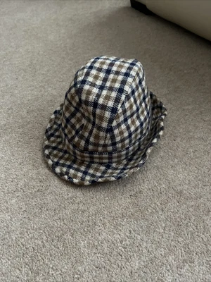 Vintage 80’s Aquascutum House Check Trilby Hat Size Small • £100