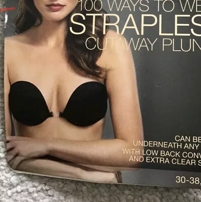 M&S 100 Ways To Wear Multiway Cutaway Push Up Plunge Black Clear Bra UK 32D  • £15.99