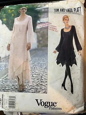 Vogue 1737 Vintage 90's Platt Designer Dress Sewing Pattern Sz. 6-10 Missing Pcs • $11.55