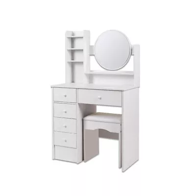 $149.95 • Buy Home Master® Dressing Table Set With Stool Round Vanity Mirror Stylish Design