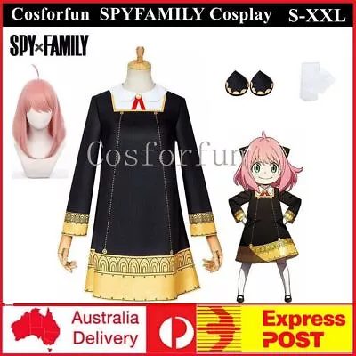 Anime SPY×FAMILY Anya Forger Cosplay Costume Wig Women Party Dress Up Outfits • $16.67