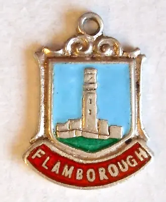 FLAMBOROUGH England Lighthouse Vintage Sterling Silver And Enamel Travel Charm • £9.99