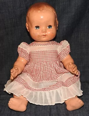 1950s ENGLISH ROSEBUD COMPOSITION DOLL Stamped On Back !! • $55