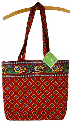 Vera Bradley Villa Red Button Tote Shoulder Bag Retired Pattern New With Tags • $34.99