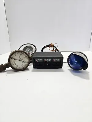 Vintage Automobile Truck Rat Rod Lot Volt Amps Accessory Gauges Blue Light Vac  • $29