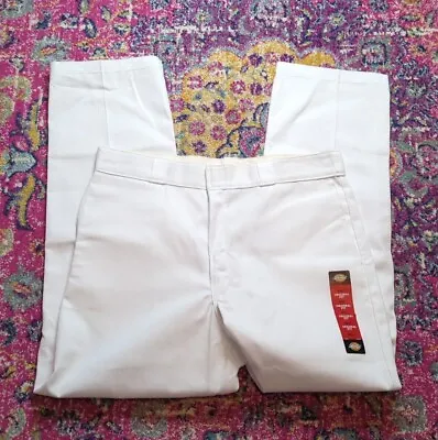 Dickies Pants Mens 38x32 White 874 Original Fit Workwear Flat Front Chino • $22.45