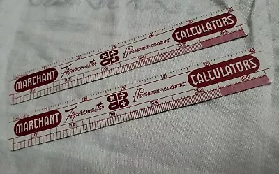 2 Marchant Figuremaster Figurematic Calculators Advertising Rulers 1956 VGUC • $20