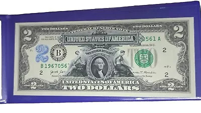 1899 George Washington Two-Dollar Silver Certificate Hybrid New Modern $2 Bill • $13.95