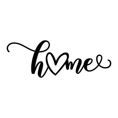 2x Loveheart Home Text Vinyl Decal Sticker Art Wall Home Various Colours • £2.45