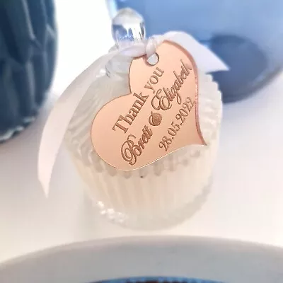 Personalised Engraved Rose Acrylic | Bonbonniere | Favour Tags Wedding | Baptism • $1