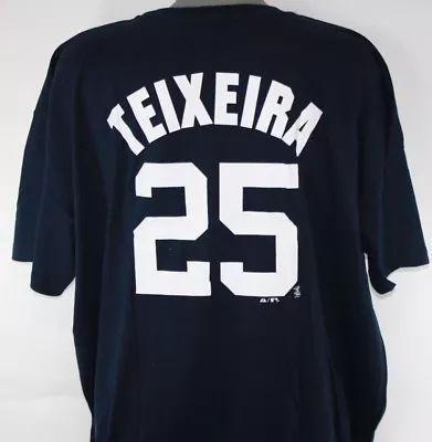 Mens Majestic New York Yankees Mark Teixeira #25 MLB Navy Big & Tall T-Shirt • $12.79